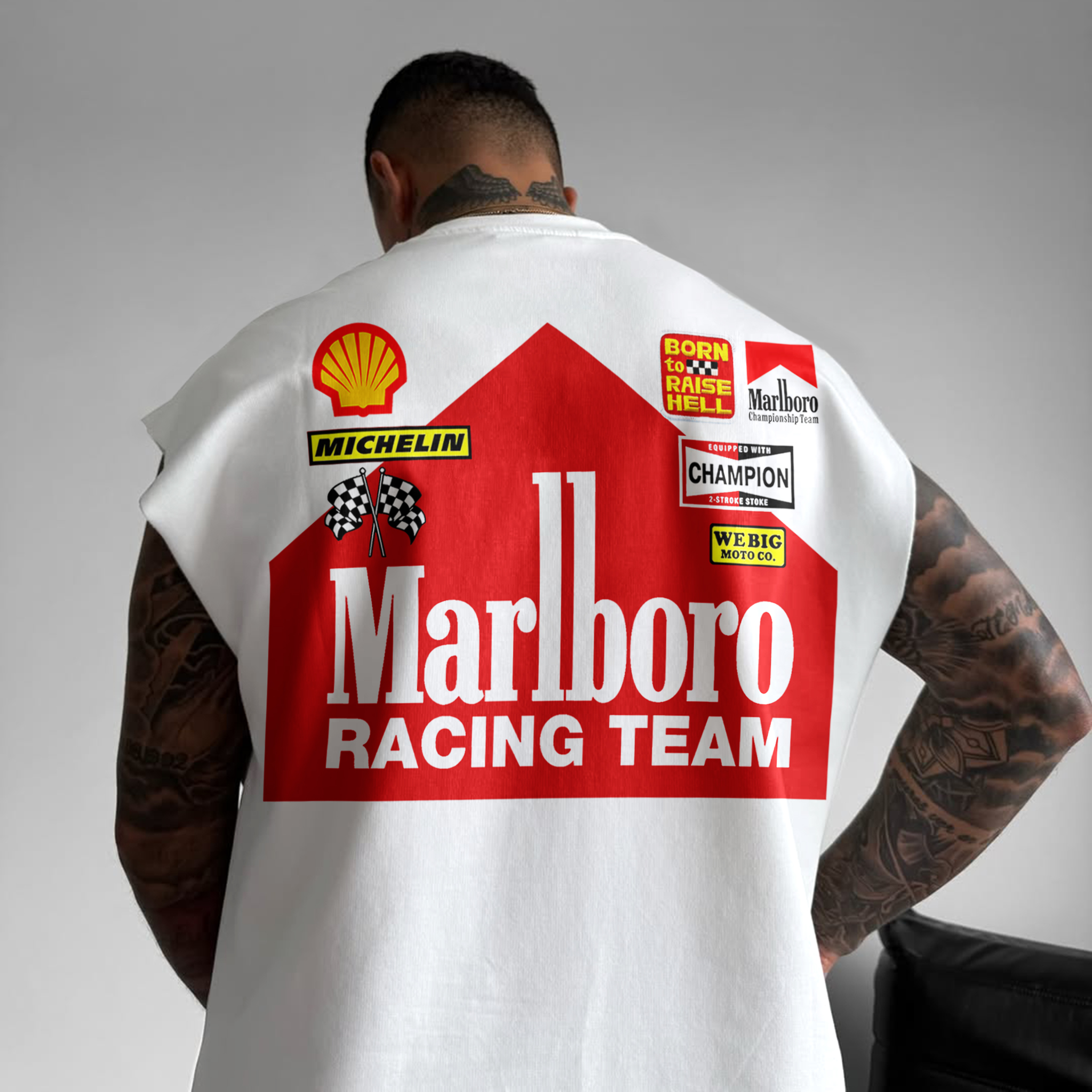 Unisex Oversized Racing Print Tank Top Formula 1 Sleeveless T-Shirt / TECHWEAR CLUB / Techwear