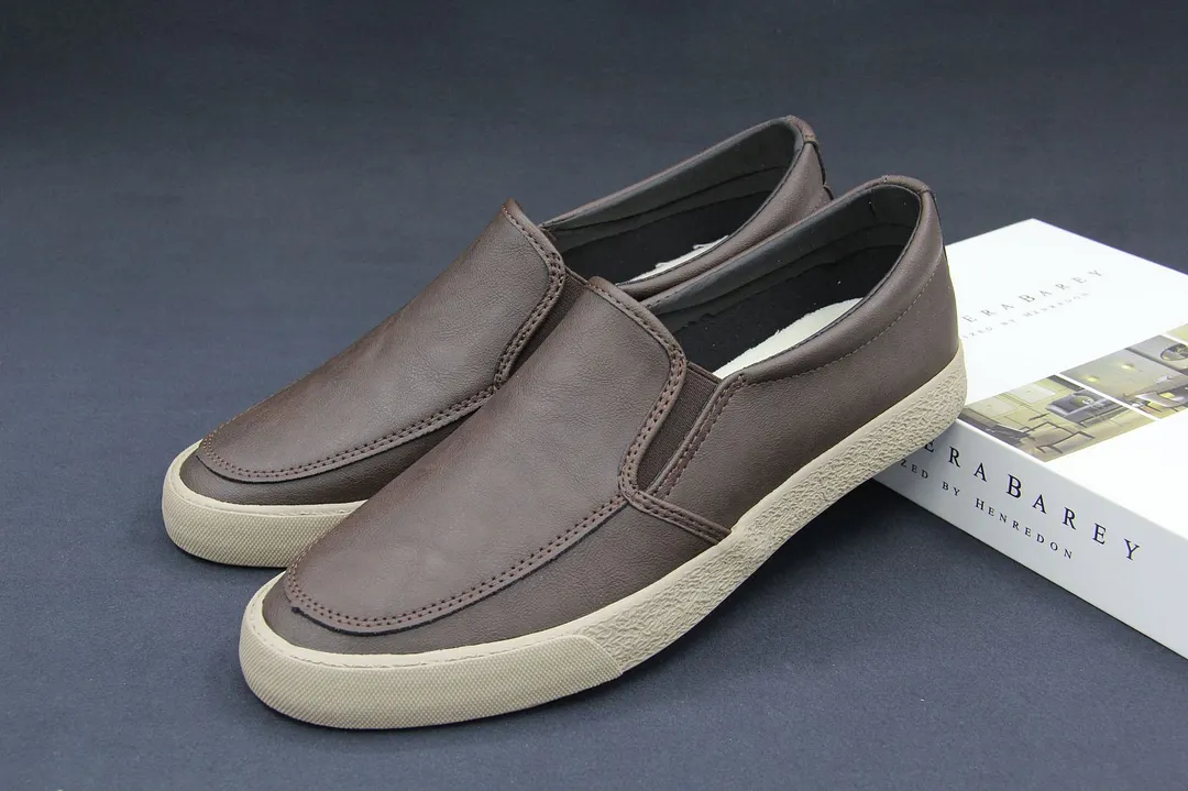 Yyvonne New Baoda 20080 Casual Men's Leather Shoes Working Shoes Spring And Autumn Men's Board Shoes Popular Simple Men's Lefu Shoes