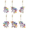 6Pcs DIY Diamond Painting Running Unicorn Keychain