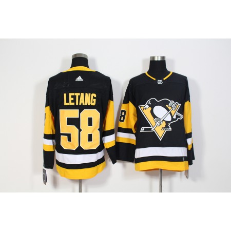 Men's  Pittsburgh Penguins #58 Kris Letang Black Stitched NHL Jersey