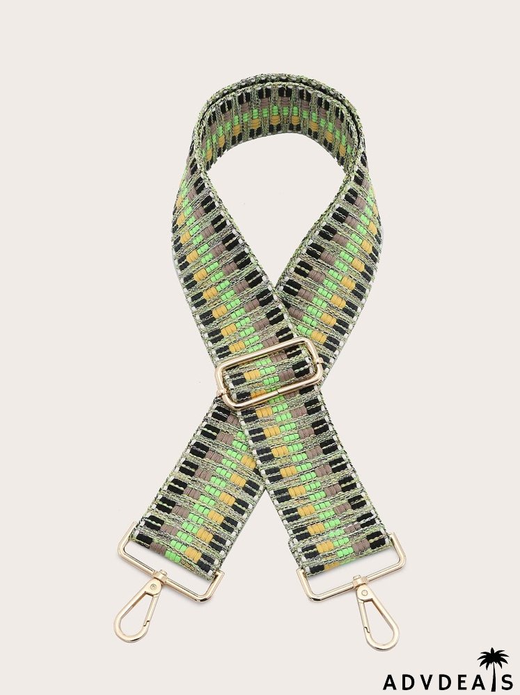 Colorblock Geometric Pattern Bag Strap