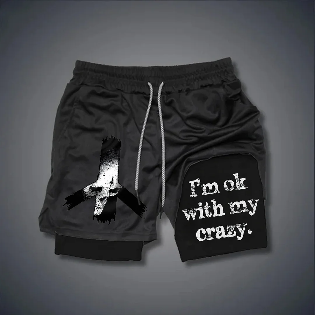 I'm Ok With My Crazy Print Men's Shorts -  