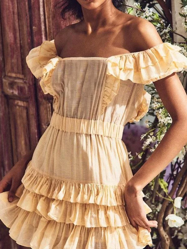 Off shoulder frill dress