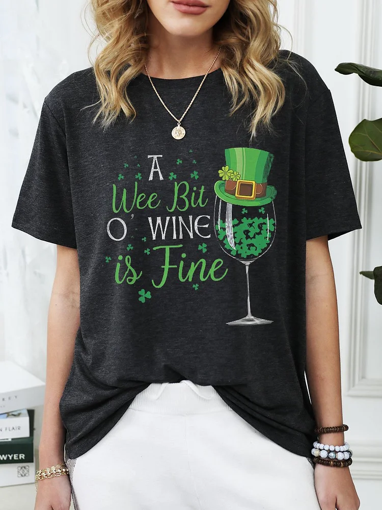 Bestdealfriday A Wee Bit O Wine Funny ST-Shirt