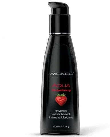 Pornhint Wicked Aqua Strawberry Flavored Water Based Lubricant 4 Oz