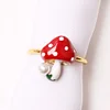 Cute Red Golden Mushroom Catering Napkin Ring