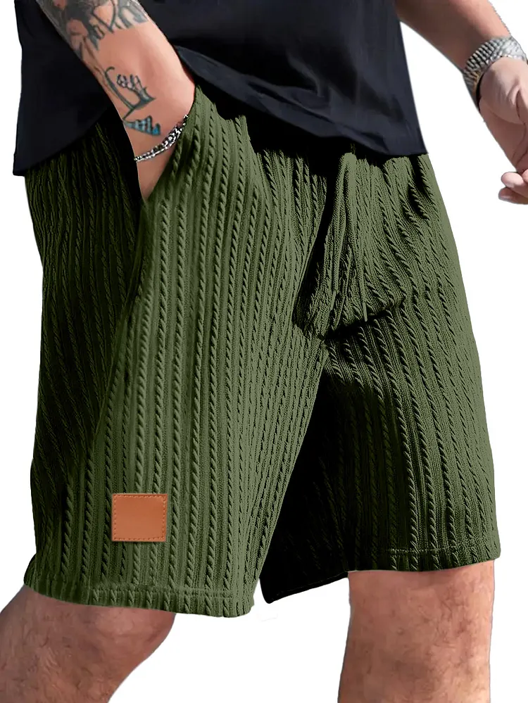 Men's Simple Casual Loose Twist Texture Shorts-Customized products