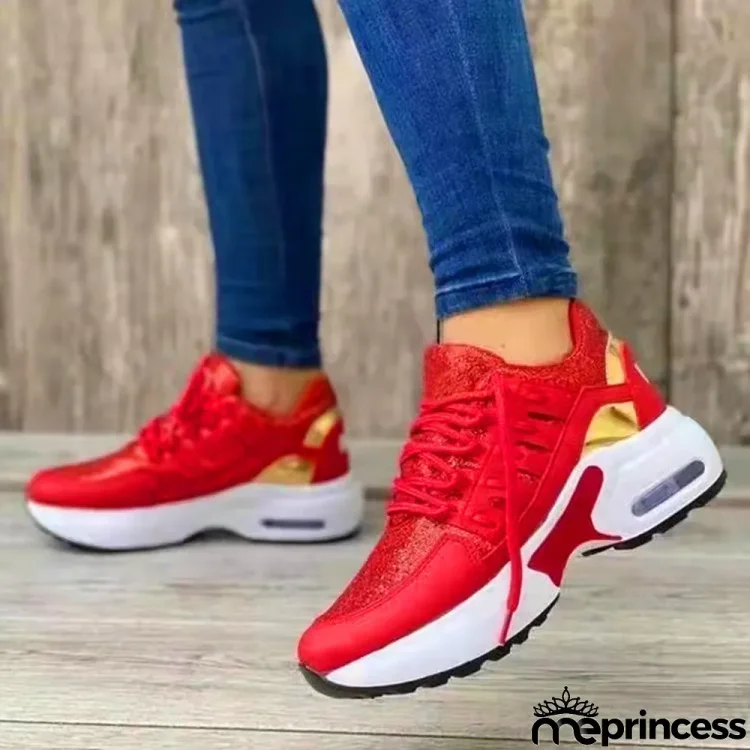 Women'Casual PU Colorblock Sneakers