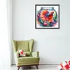 Aquarium et betta-peinture diamant ronde compl&egrave;te-40*40cm