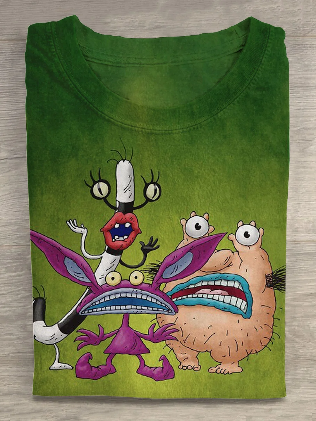 Eagerlys Vintage Funny Cute Monster Art Print T-shirt Eagerlys
