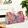 DIY Diamond Art Tissue Box Holder Bird PULeather Diamond Art Desktop Organizer Resin Rhinestone Storage Organizers Gem Art Home Office Decor Craft Gift for Women