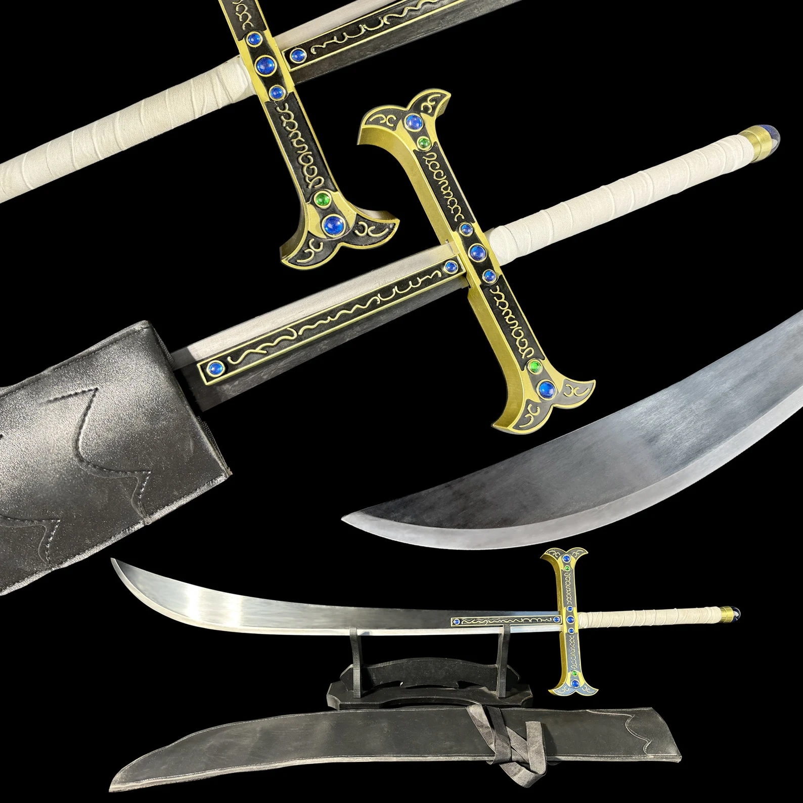 Wooden/High-Carbon Steel One Piece Dracule Mihawk Sword Kokutoou Yoru, Mihawk sword mihawk sword from one piece, - MyHiddenBlade