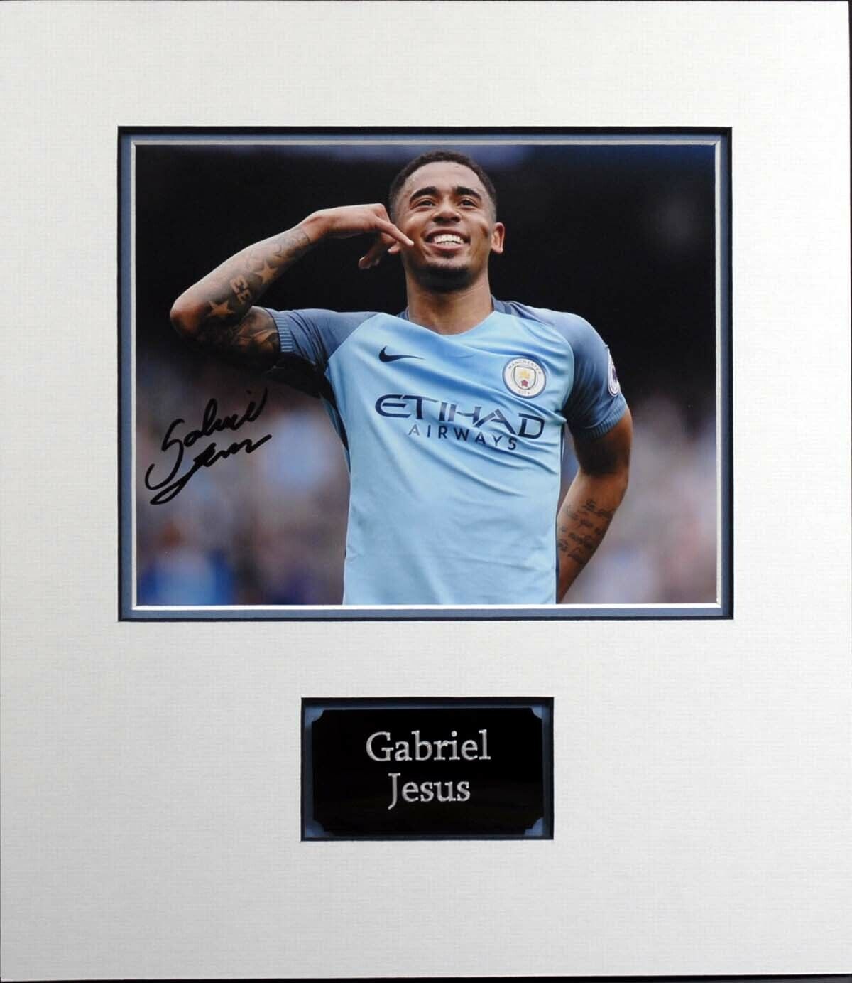 Gabriel JESUS Signed & Mounted 10x8 Photo Poster painting 3 AFTAL COA Manchester City Man City