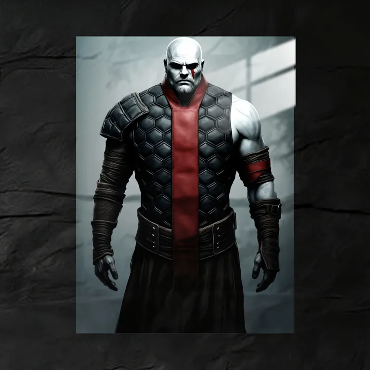 GodofWar Kratos FullBody AnimetalPoster | Premium Anime Metal Wall Art