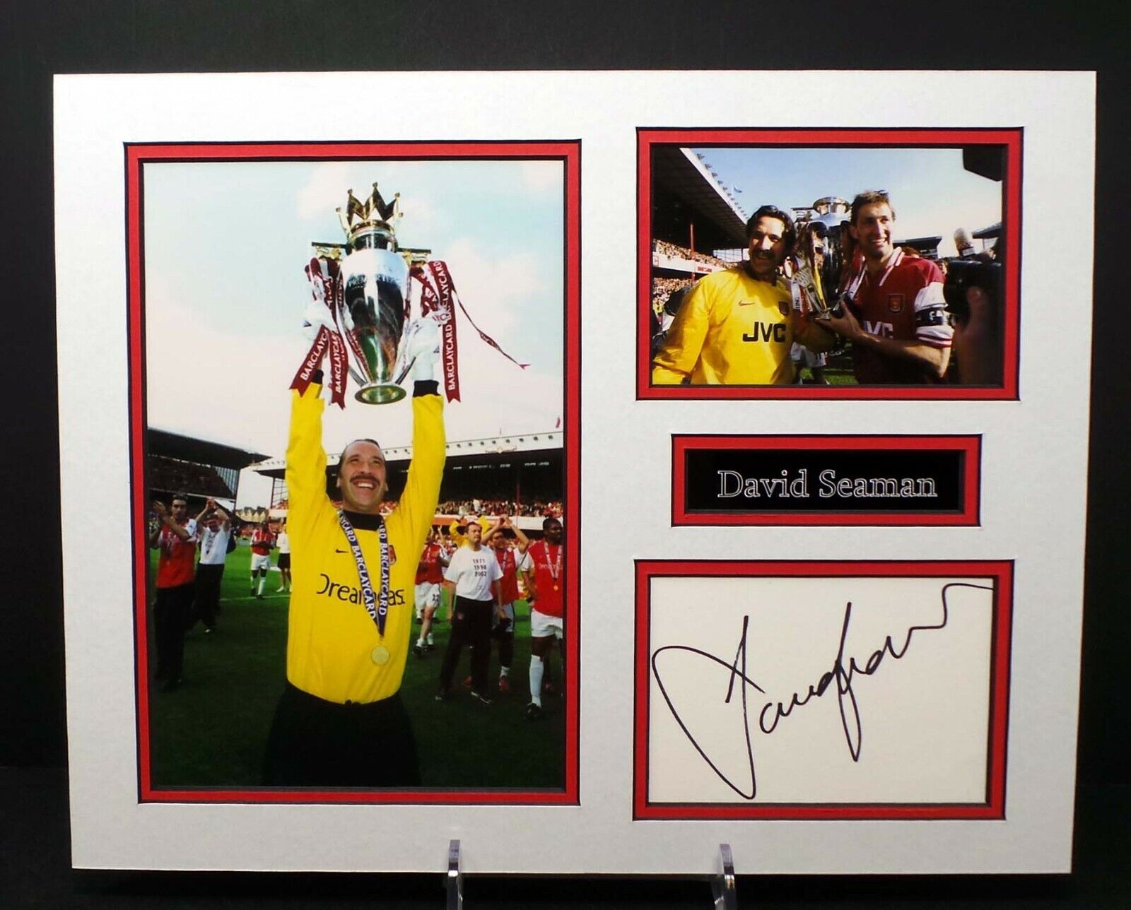 David SEAMAN Signed Mounted Photo Poster painting Display AFTAL RD COA Arsenal Legend Goalkeeper