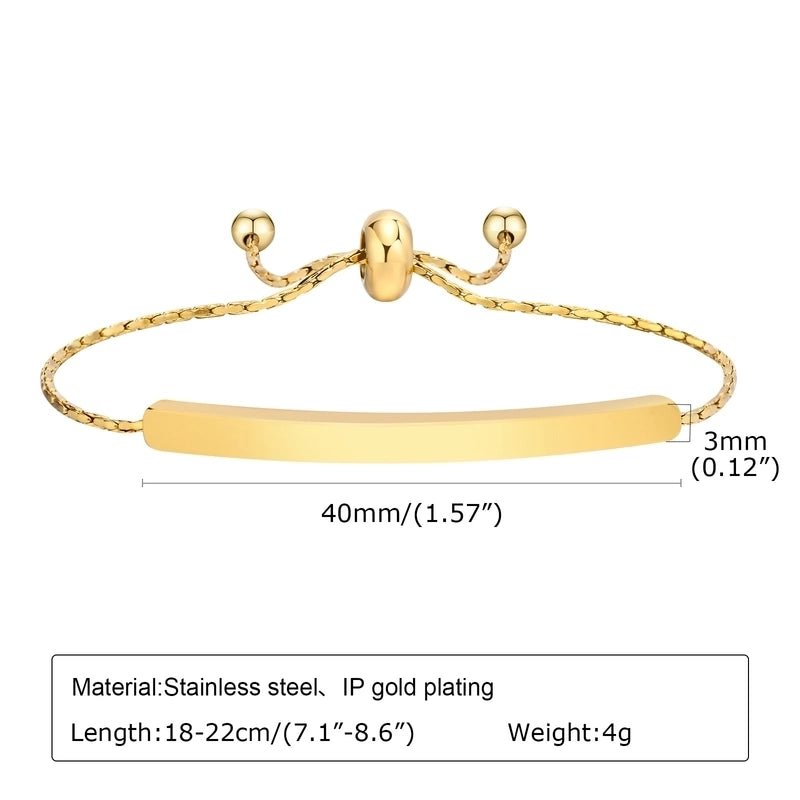 Casual Minimalist Classic Style Solid Color 304 Stainless Steel 18K Gold Plated Bracelets In Bulk
