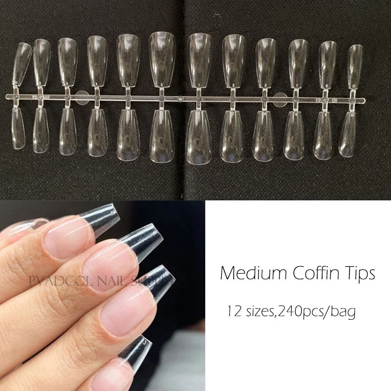 XXL Extra Long Tapered Coffin False Nail Tips Full Cover Nails Fake Tip Press On Salon Manicure Supply-Nail Inspo