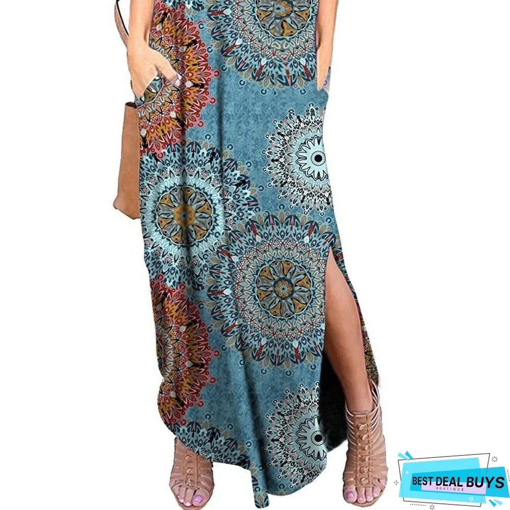 Ladies Printed Suspender Arc Dress