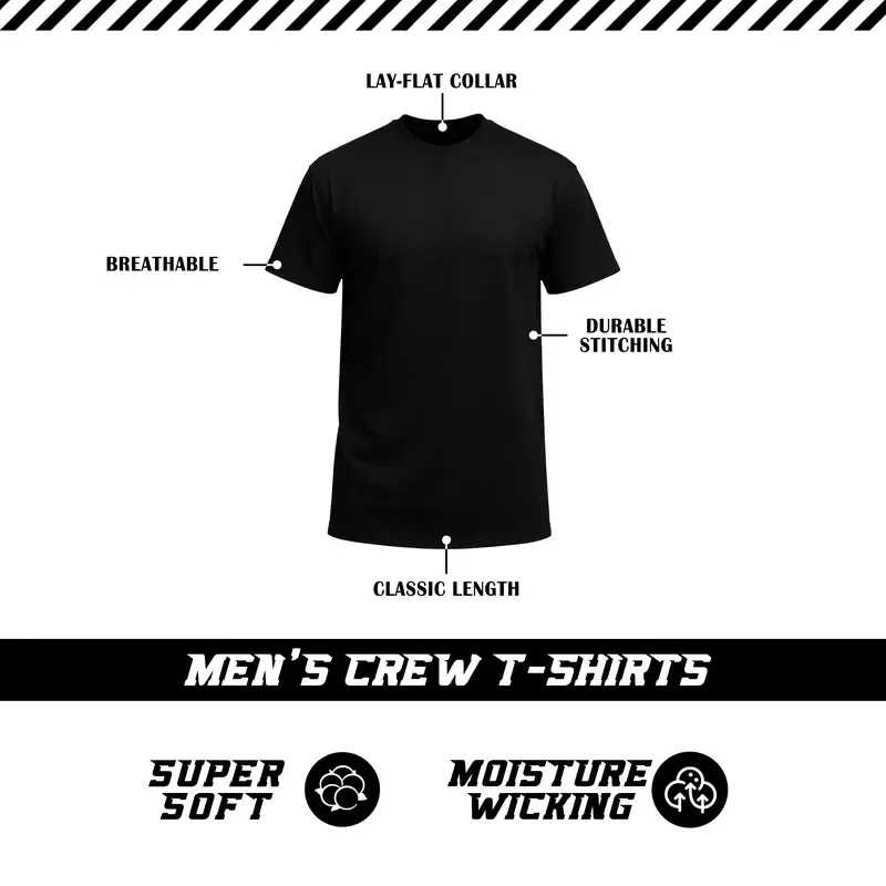 Black crew neck T-shirt fabric and construction detail