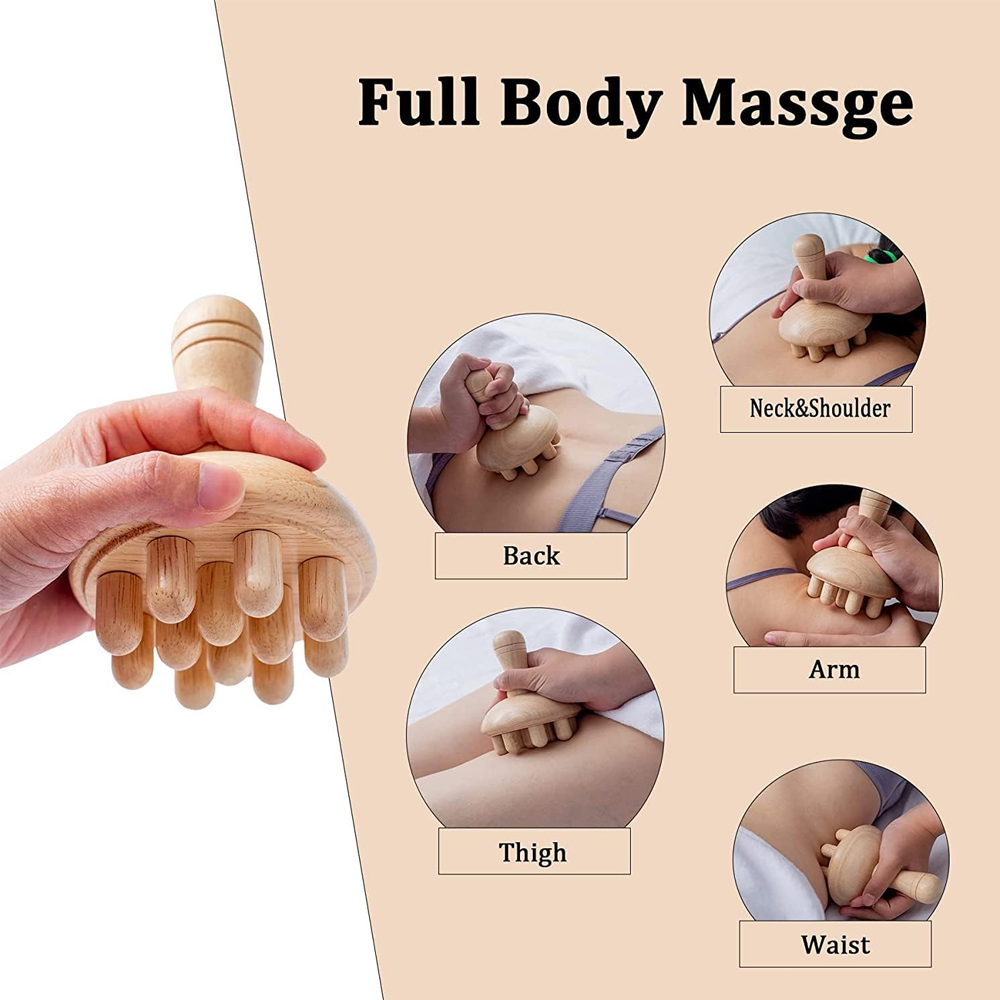 Likron Watches Wooden Mushroom Massager Tool for Body Sculpting