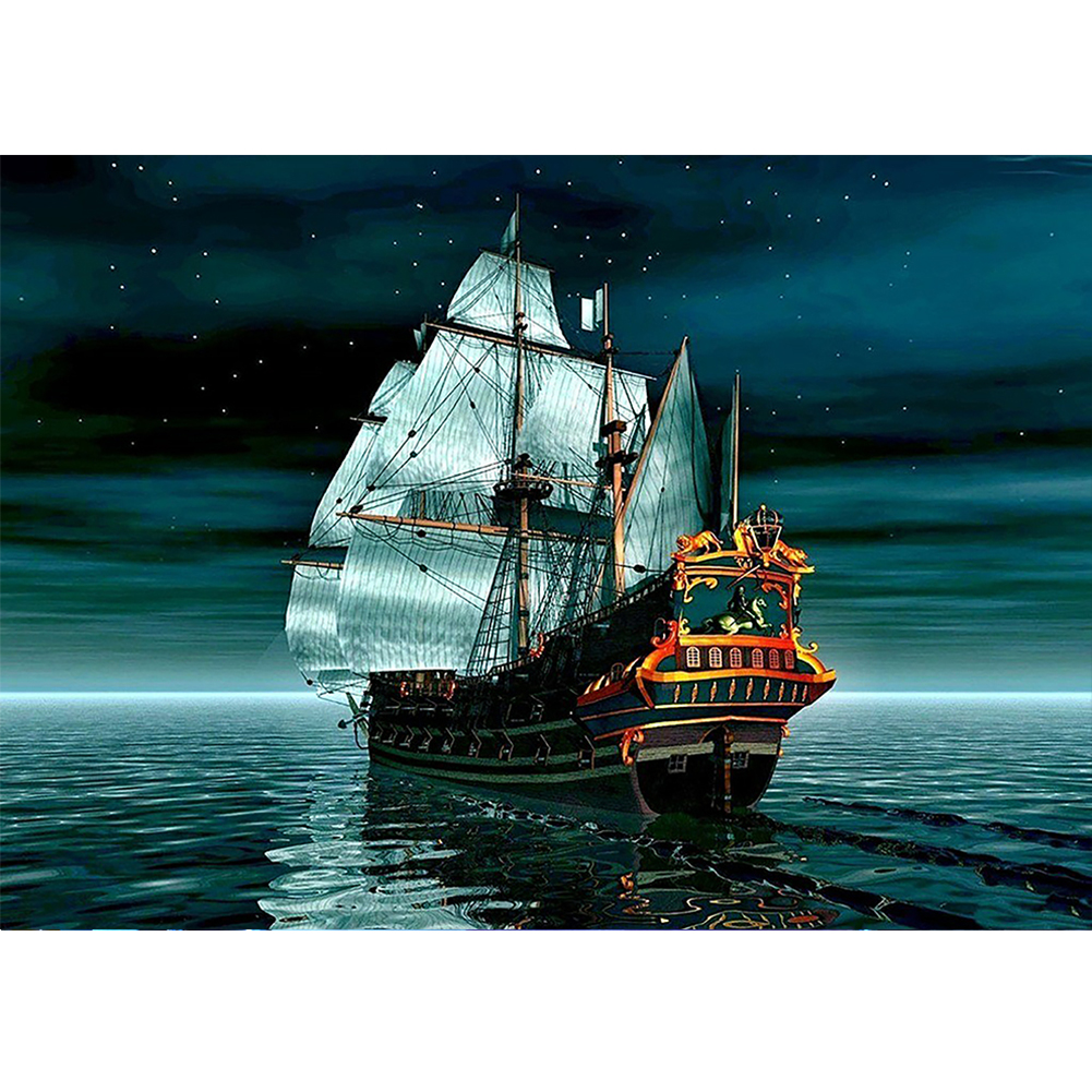 

Fantasy Ship - Round Drill Diamond Painting - 40*30CM, 501 Original