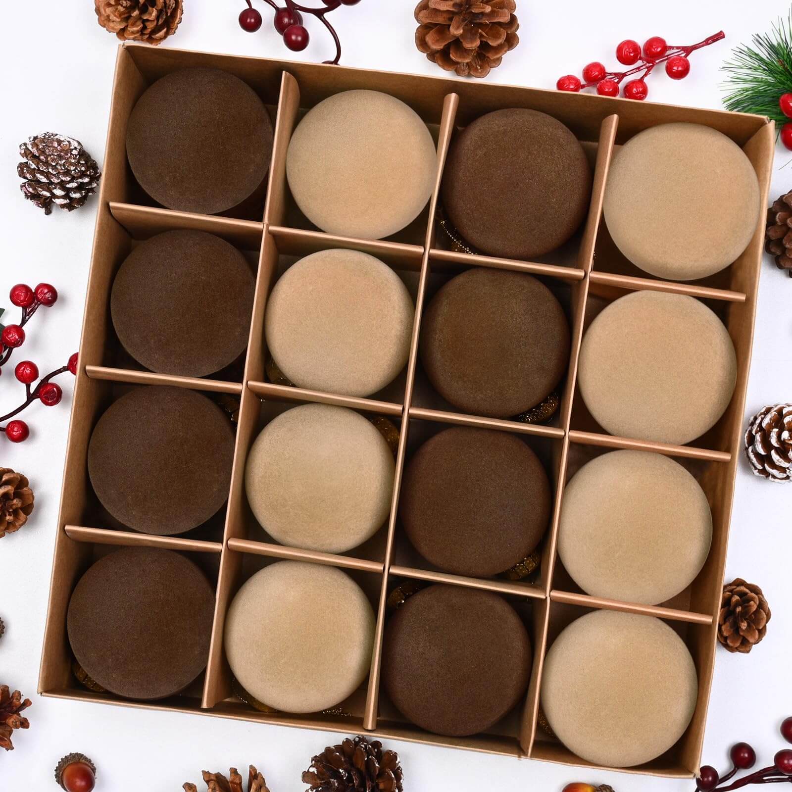 Velvet Christmas Ornaments (16 PCS)