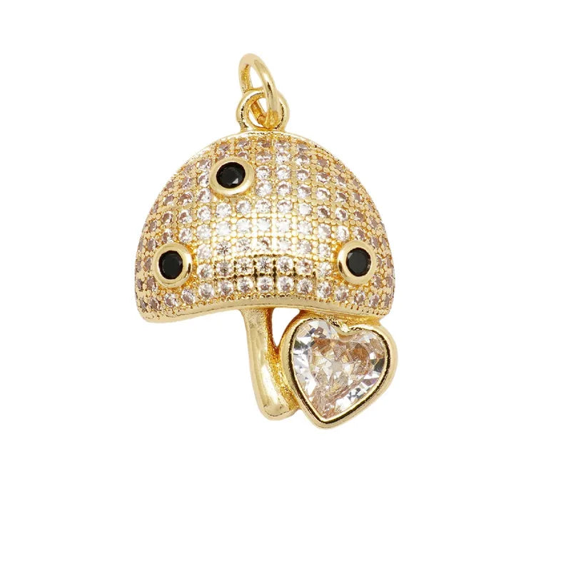 1 Piece 13.8*28.1mm 15.9*26mm 21.7*28.4mm Copper Pearl Zircon 18K Gold Plated Animal Paw Print Shell Jewelry Accessories Pendant