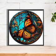 5D DIY Full Round Drill Diamond Painting - Stained Glass Butterfly