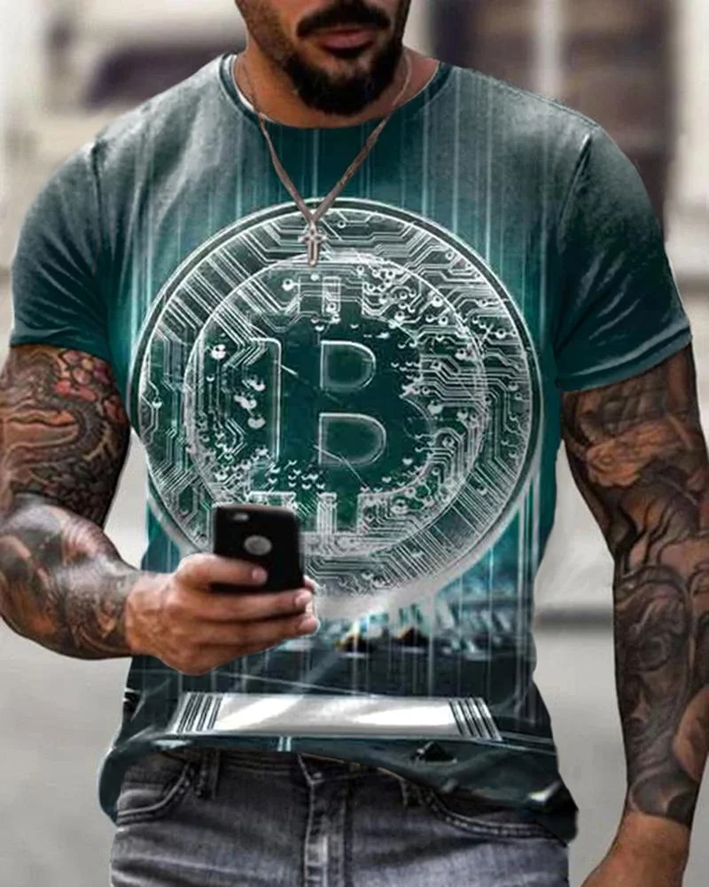 Men Print Casual T-shirts-14