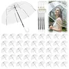 52 Inch Large Clear Bubble Umbrella Bulk with Classic Hook Handle Decorative Clear Wedding Dome Umbrella with Thank You Tags and Rope Guest Souvenirs for Wedding Party Bridal Favors