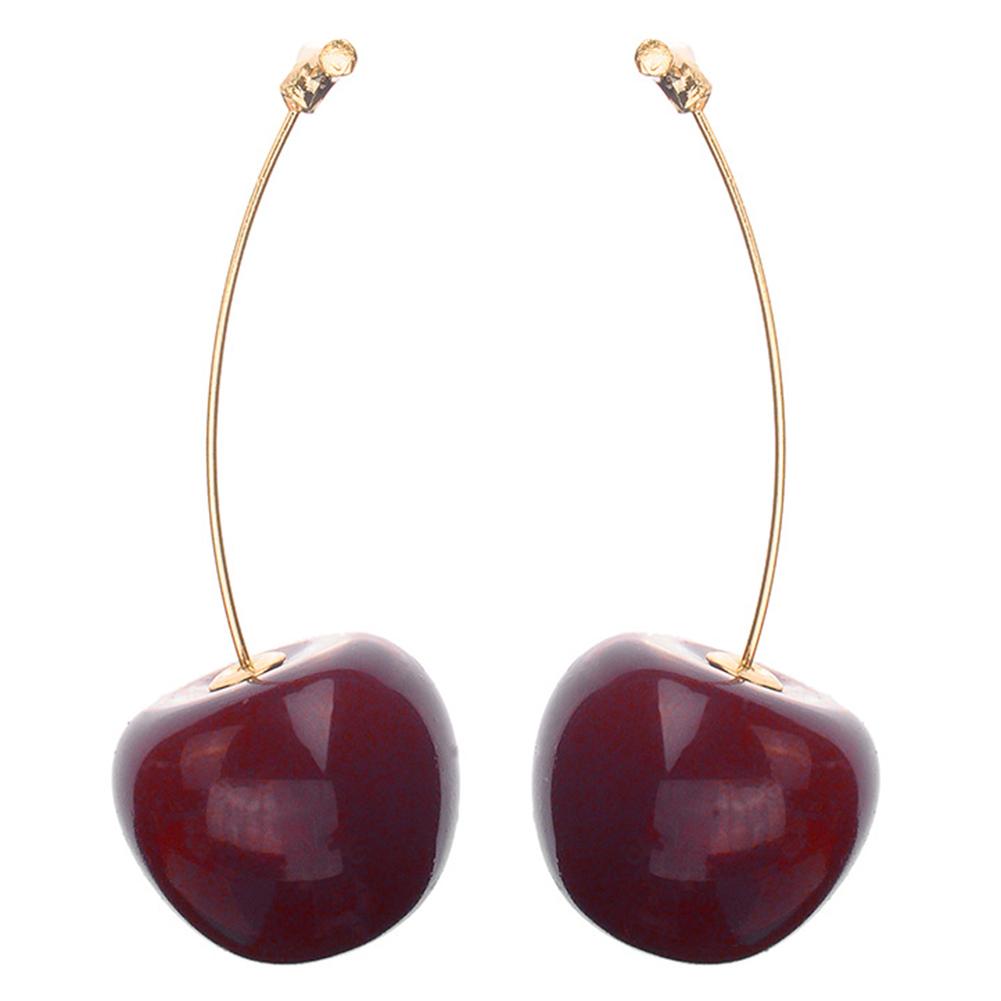 

Sweet Resin Cherry Dangle Ear Stud Women Fruit Drop Earrings Jewelry Gift, Burgundy, 501 Original