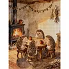 Hedgehog Family Full Stamped Cross Stitch Kit 14CT 2-Strand 45x60cm