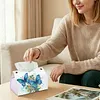Blue Butterfly DIY PU Diamond Painting Tissue Box Kit Desktop Tissue Holder with Rhinestone Diamond Desk Decorative Tissue Box for Adults Desktop Storage Organizer