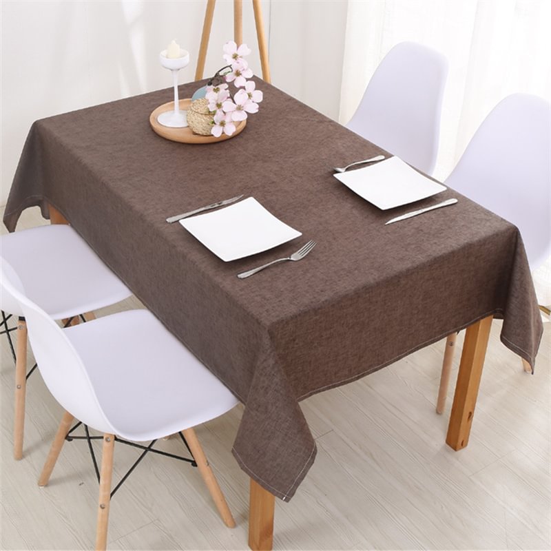 Solid Color Simple Cotton and Linen Tablecloth-Besturer