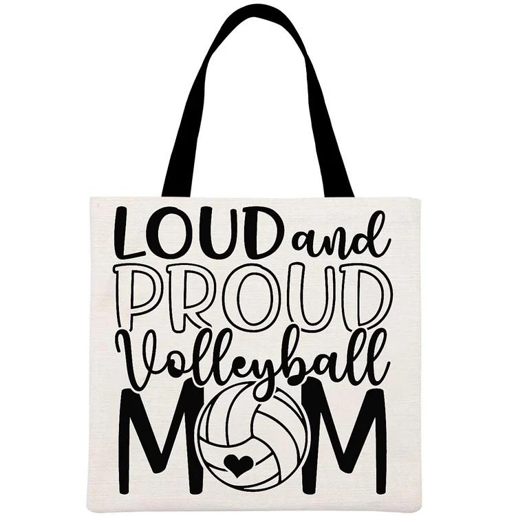 Loud and proud Volleyball mom Printed Linen Bag-Annaletters