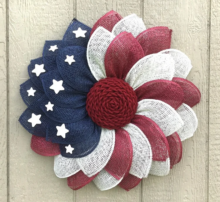 🔥kukelife🔥Poly Burlap American Flag Wreath