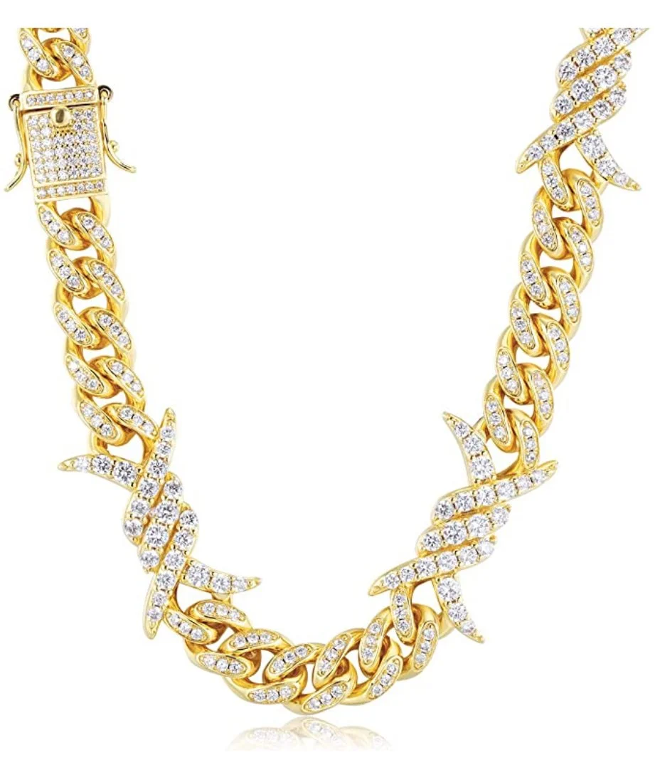 10MM Barbwire Spike Cuban Link Chain-VESSFUL
