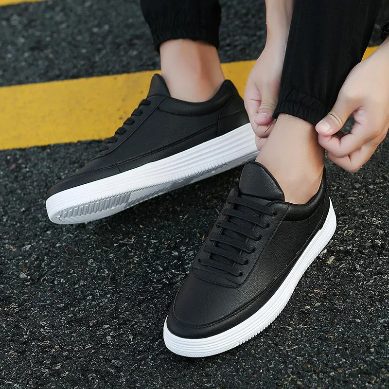 PU Leather Shoes Men Sport Shoes Man Running Man Sports Shoes for Men Sneakers Mens Autumn White Training Footwear Jogging A-364
