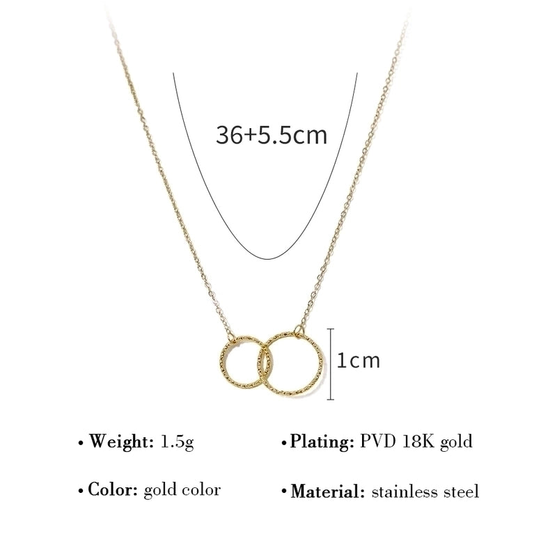 IG Style French Style Commute Circle Round 304 Stainless Steel Plating Pendant Necklace
