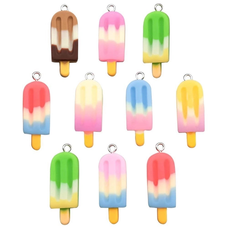 8 Kinds Of Mixed 10, 10/Pack Resin Color Block Pendant