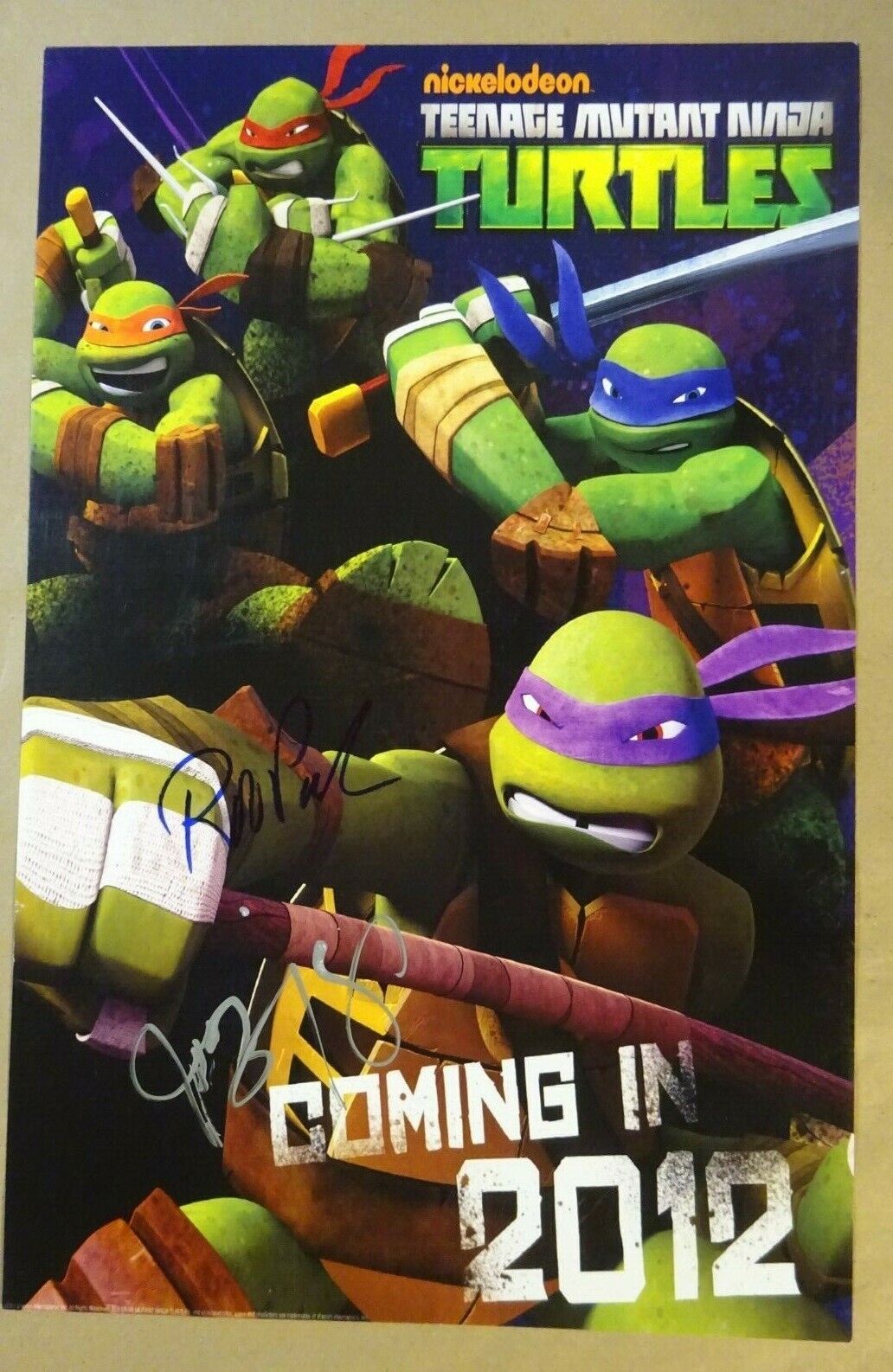 Signed TEENAGE MUTANT NINJA TURTLES Autographed Photo Poster paintinggraph 11x17