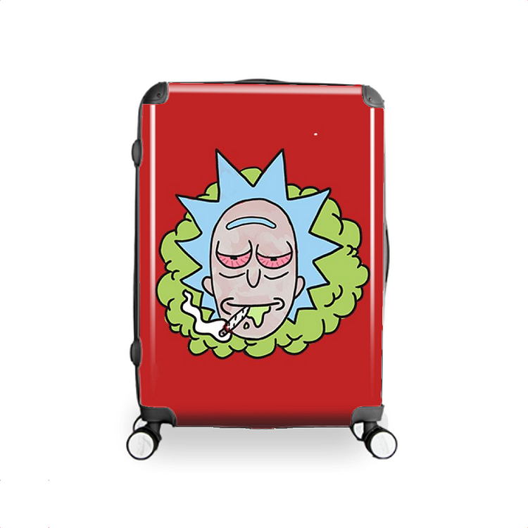 Rick With Red Eyes Is Smoking, Rick And Morty Hardside Luggage