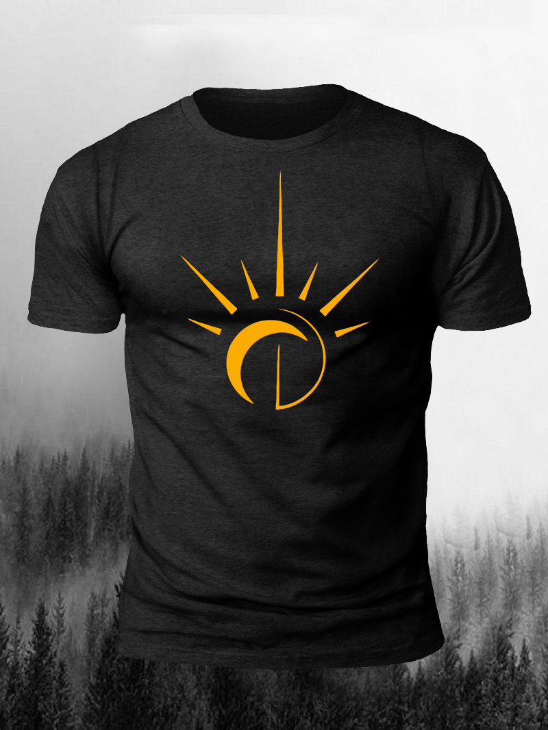 Men's Geometric Sun Print Short Sleeve T-Shirt