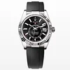 Rolex Sky-Dweller m338239-0002 White Gold Black Dial Oysterflex Bracelet Super Clone