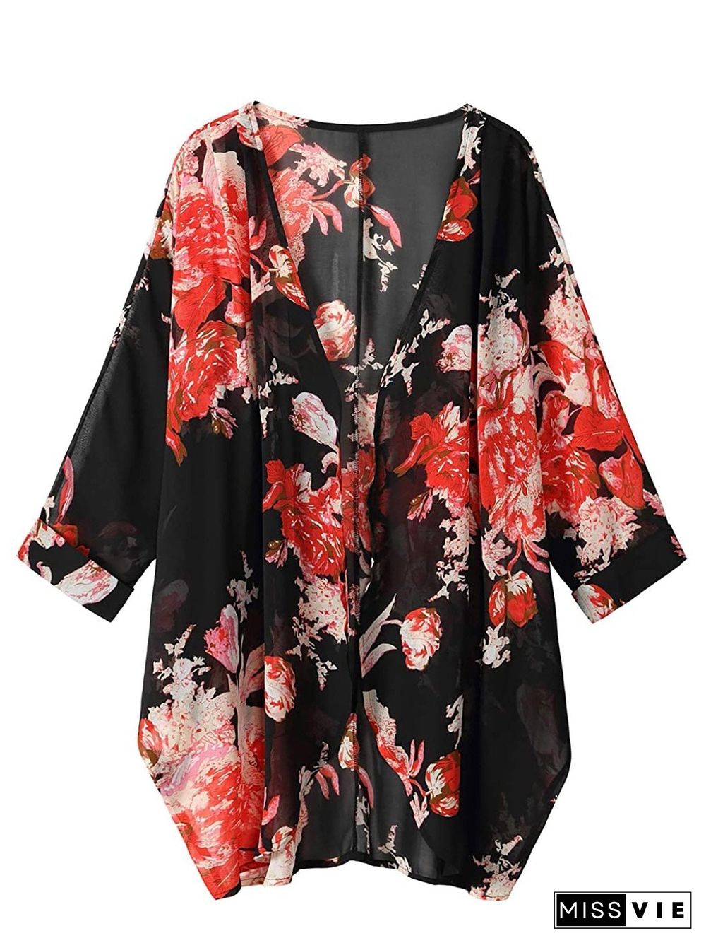 Women's V-neck Long Sleeve Printed Tops