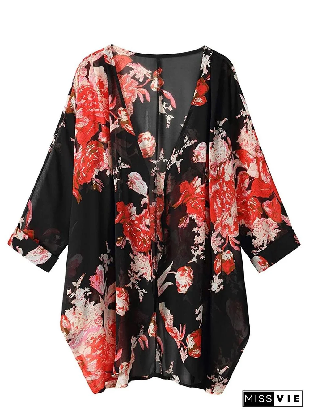 Women's V-neck Long Sleeve Printed Tops