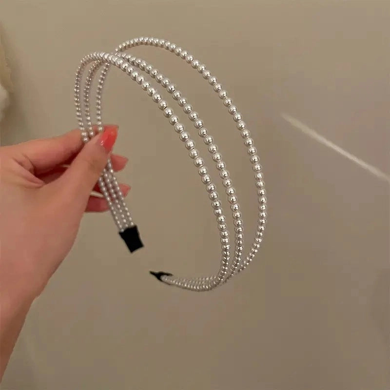 Women’s Elegant Streetwear Round Imitation Pearl Hair Band