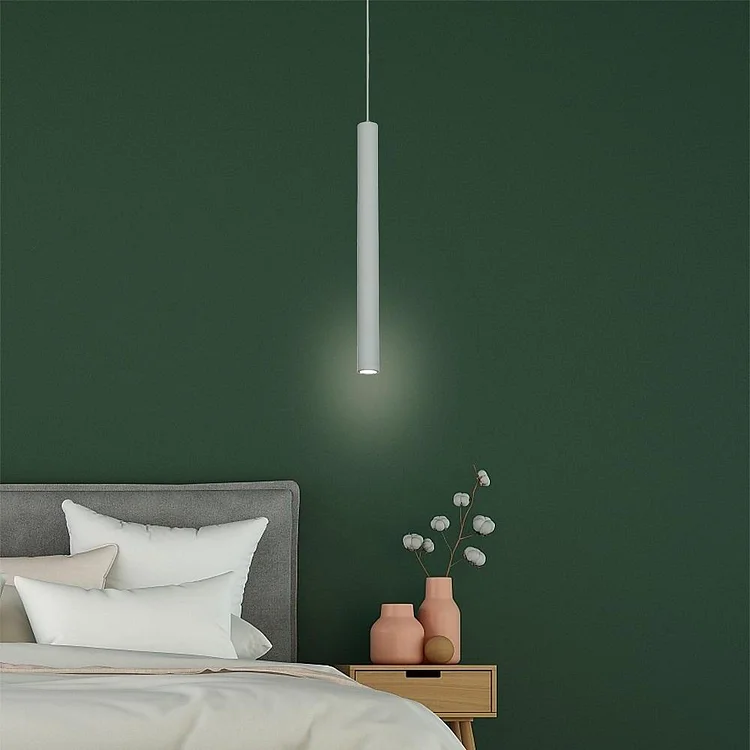 Thin Stick Shaped Black Pendant Light with Downlight Integrated LED Light - Appledas