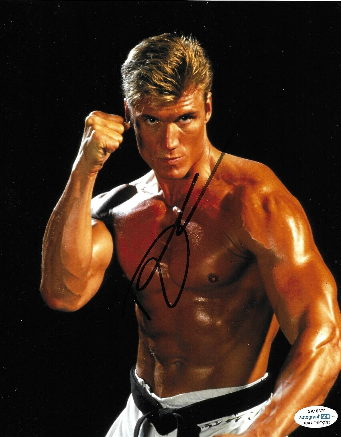 Dolph Lundgren Signed Showdown In Little Tokyo 10x8 Photo Poster painting AFTAL ACOA