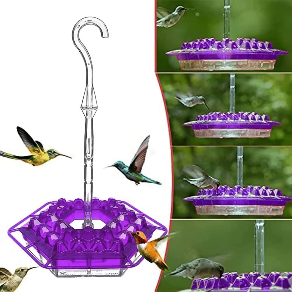 Hummingbird Feeder Outdoor Hanging Six Sides Hooked Bird Feeder